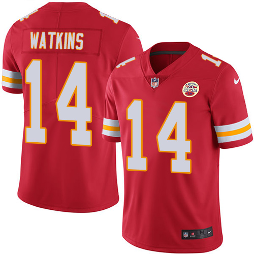 Nike Chiefs #14 Sammy Watkins Red Team Color Men's Stitched NFL Vapor Untouchable Limited Jersey - Click Image to Close